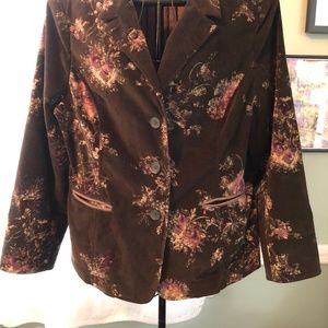 J. Jill velveteen floral blazer